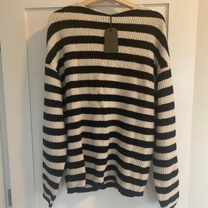 All Saints Men's Wool Sweater Size S Navy/White